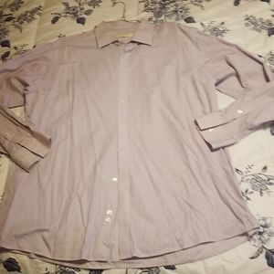 Michael Kors Micro Striped Button Down Casual Dress Shirt Sz. L 16 1/2